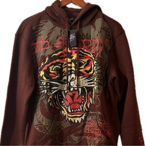 Ed Hardy Tiger Head Men’s Hoodie Size Small